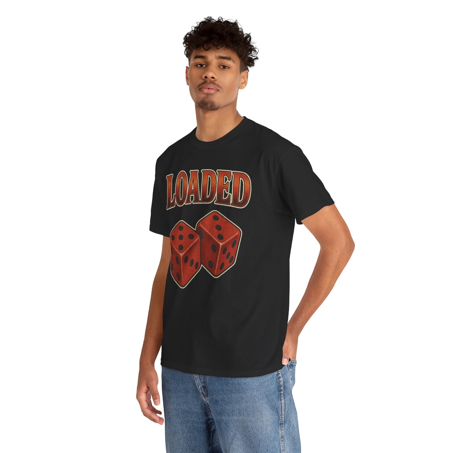 Loaded Dice Heavy Cotton Tee | Casual Wear, Streetwear, Vintage Tee, Graphic Tee
