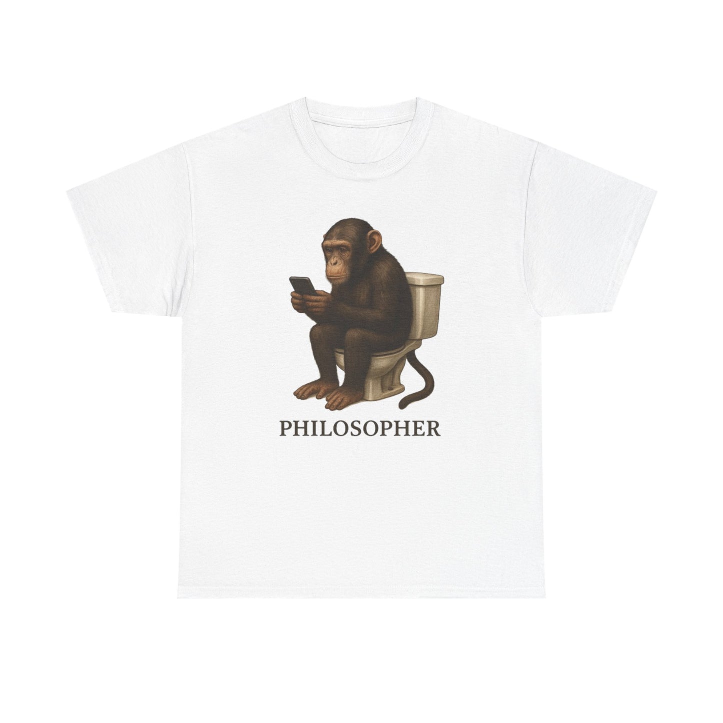 Funny Philosopher Monkey T-Shirt | Social Media Tee | White Elephant Gift | Trendy Meme Tee for Men & Women