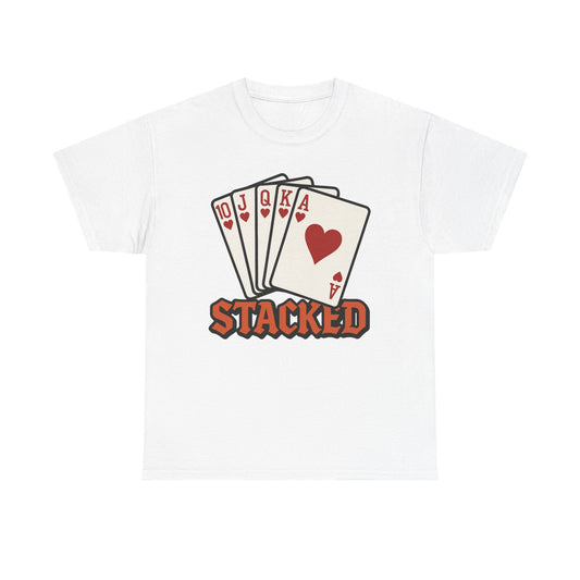 Stacked Royal Flush Graphic Tee | Casual Wear, Gift Idea, Poker Nights