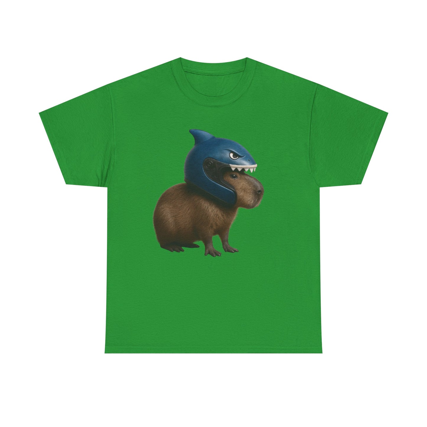 Shark Helmet Capybara T-Shirt | Cute Animal Mashup Tee | TikTok Trends Inspired Shirt
