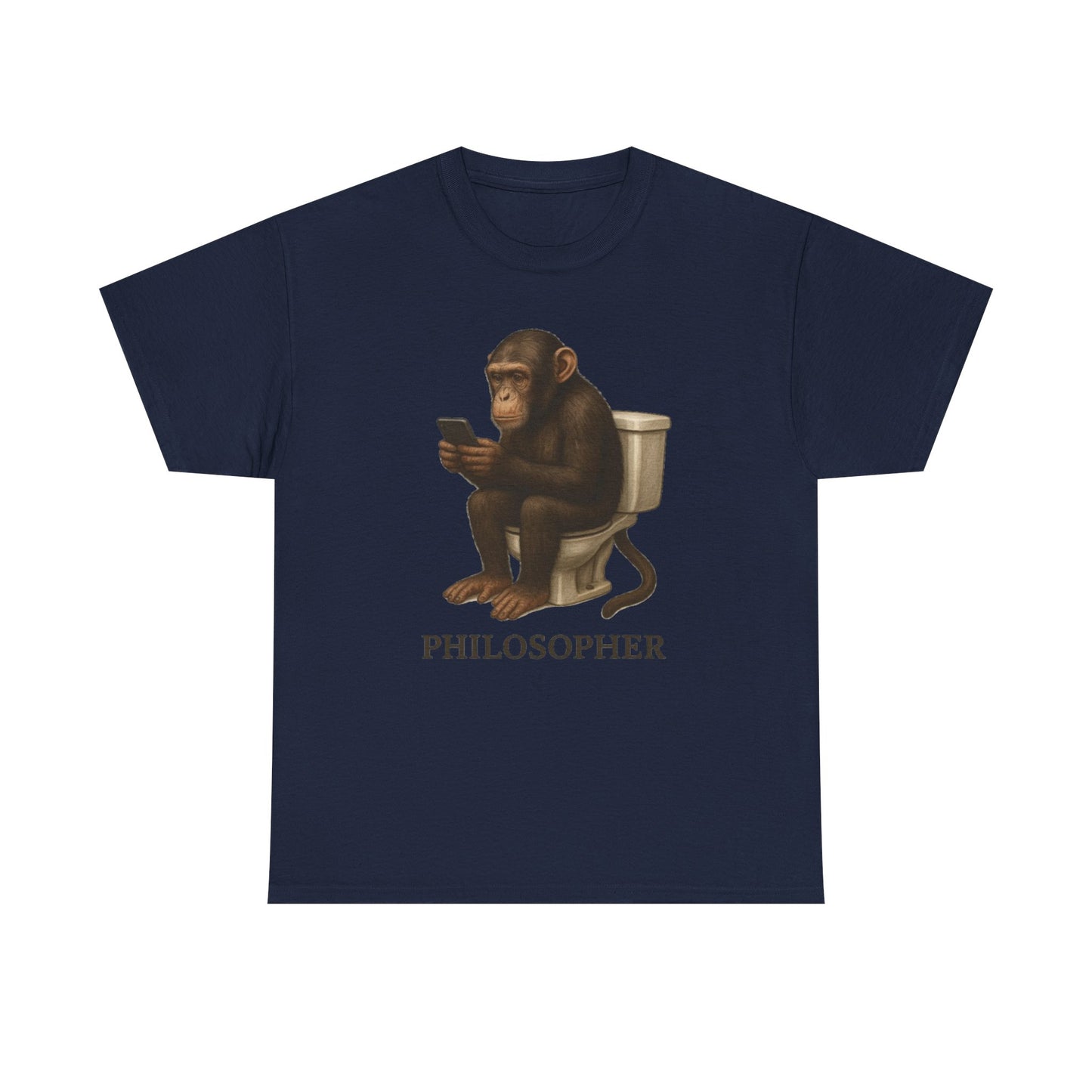 Funny Philosopher Monkey T-Shirt | Social Media Tee | White Elephant Gift | Trendy Meme Tee for Men & Women